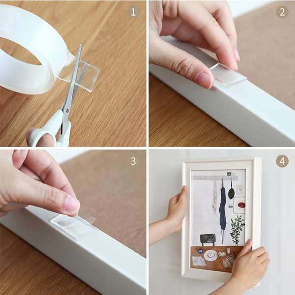 ⭐Fita Transparente Mágica Nano de Dupla Face — Fita Reutilizável para Casa sem Marcas com Alta Aderência