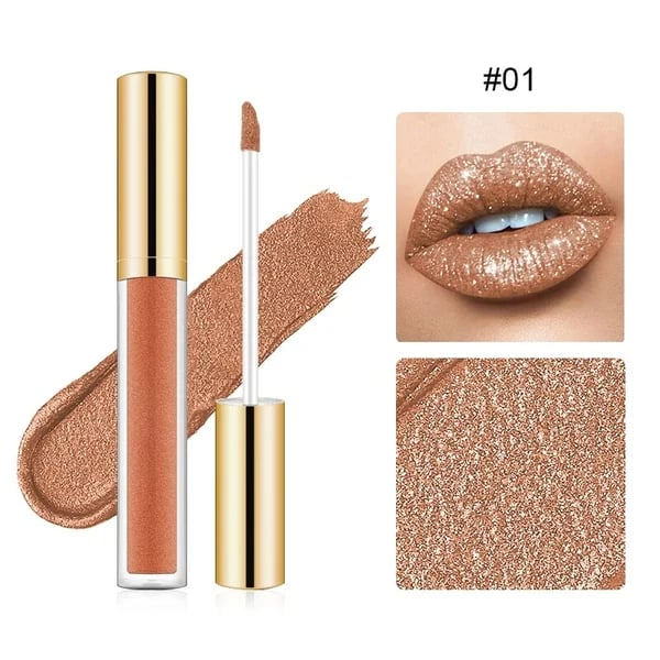 Batons Líquido Metálico com Glitter Diamante