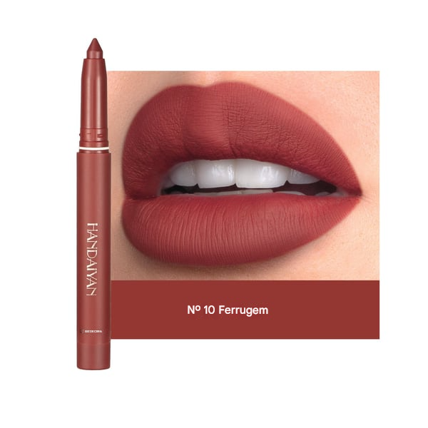 💋Lápis de batom fosco rotativos e apontáveis (COMPRE 1 LEVE 2)