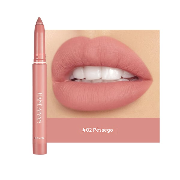 💋Lápis de batom fosco rotativos e apontáveis (COMPRE 1 LEVE 2)