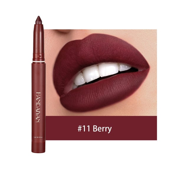 💋Lápis de batom fosco rotativos e apontáveis (COMPRE 1 LEVE 2)