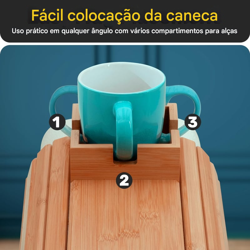 Porta-Copos de Madeira para Sofá (Compre 1 Leve 2)