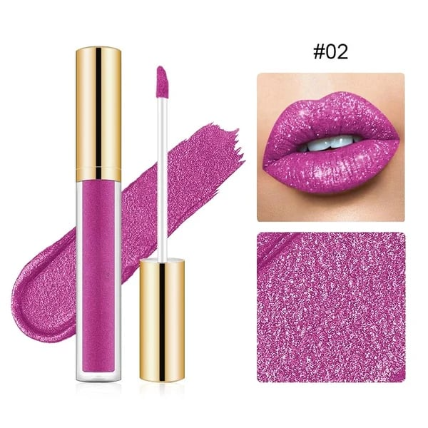 Batons Líquido Metálico com Glitter Diamante