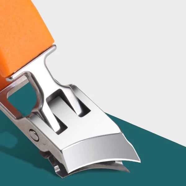 ✂️Cortador de unhas inclinado com abertura ampla e proteção contra respingos
