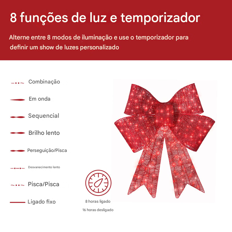 Laço de Natal iluminado (Compre 1 Leve 2)