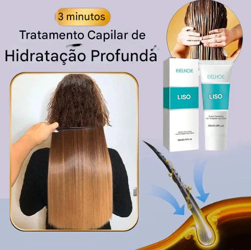 Creme de Alisamento Capilar com Seda e Queratina