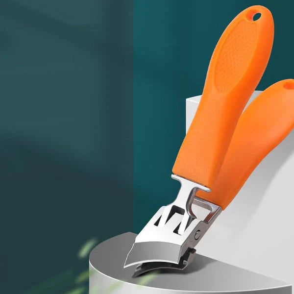 ✂️Cortador de unhas inclinado com abertura ampla e proteção contra respingos