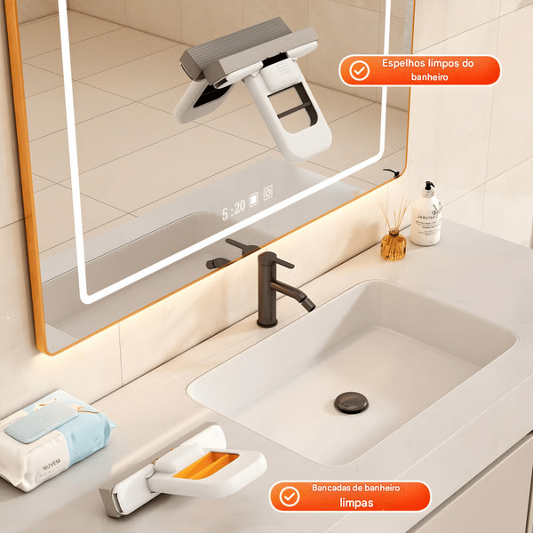 🧼🫧Mini MOP Dobrável de Mesa – Para Limpeza Úmida e Seca