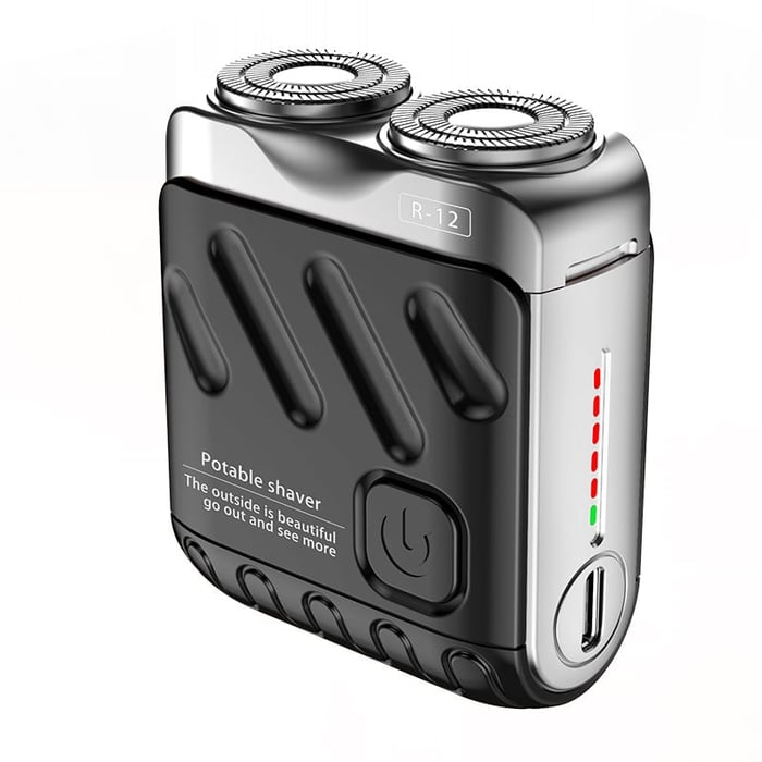 🎁Barbeador elétrico portátil rotativo de anel duplo