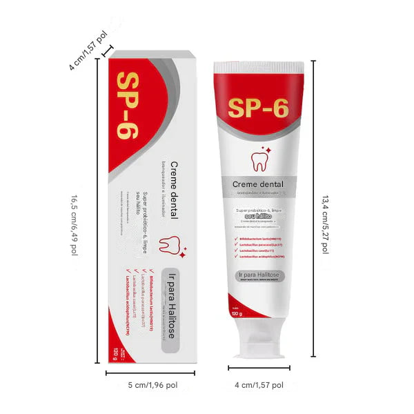 🔥Super Creme Dental Probiotico-6 com 6 Probióticos – Fortalecimento da Microbiota Oral