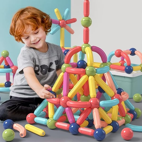🔥Conjunto de bolas e hastes magnéticas - blocos de construção magnéticos educacionais - ( PROMOÇÃO DIAS DAS CRIANÇAS)