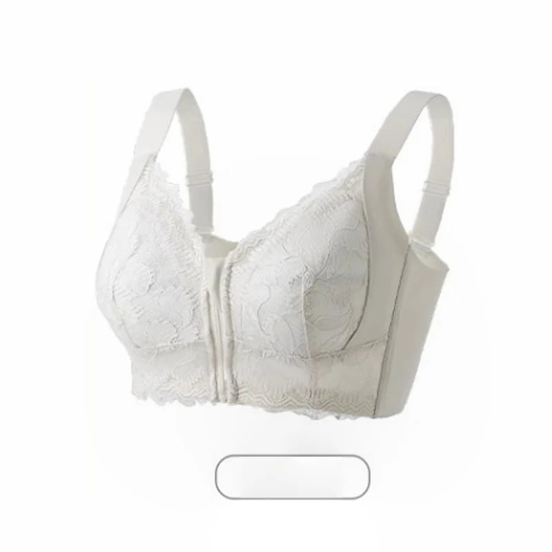 Sutiã Feminino Confortável com Fecho Frontal, Renda e Suporte para Postura