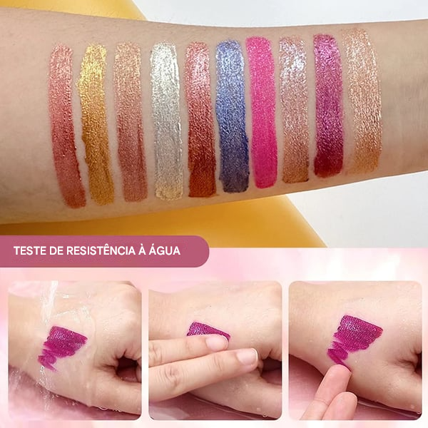 Batons Líquido Metálico com Glitter Diamante