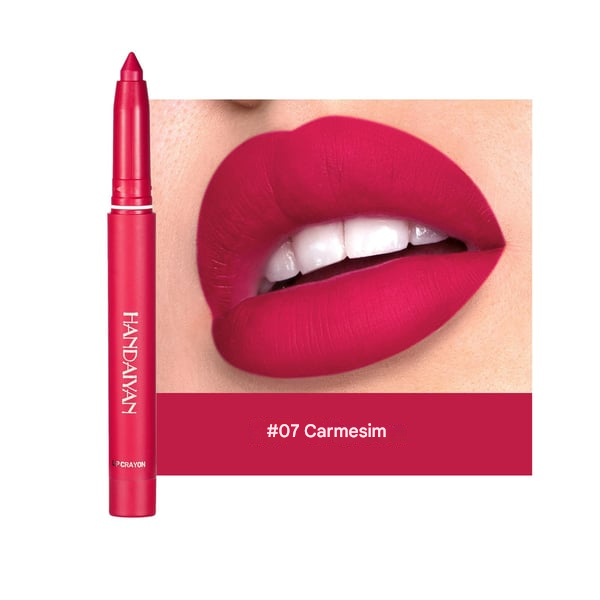 💋Lápis de batom fosco rotativos e apontáveis (COMPRE 1 LEVE 2)