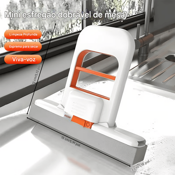 🧼🫧Mini MOP Dobrável de Mesa – Para Limpeza Úmida e Seca