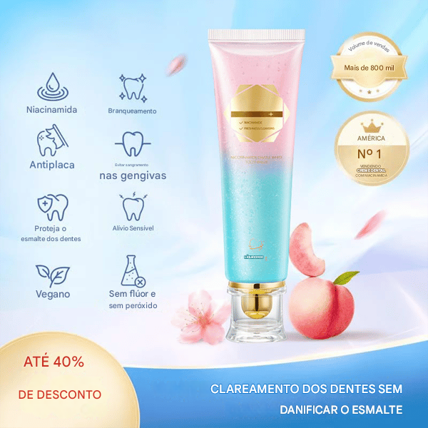 🦷 [Queima de Estoque🔥] Compre 1 Leve 2 Pasta de Dente Clareadora com Niacinamida!