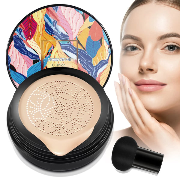 Creme CC com Almofada de Ar em Formato de Cabeça de Cogumelo 🌸