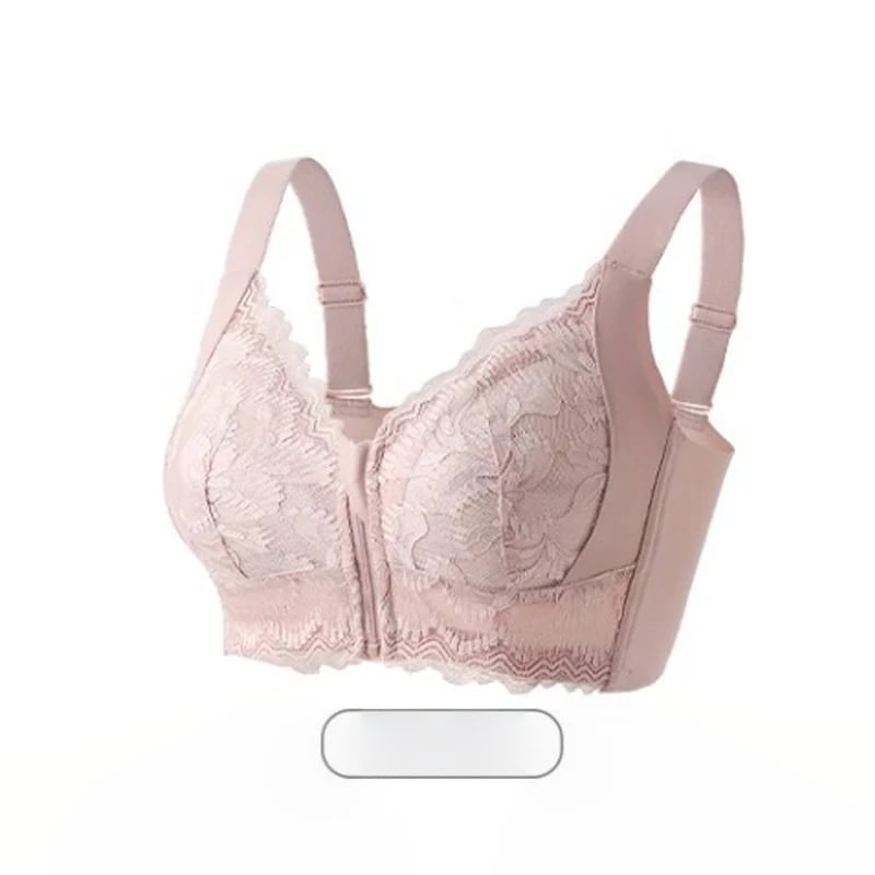 Sutiã Feminino Confortável com Fecho Frontal, Renda e Suporte para Postura