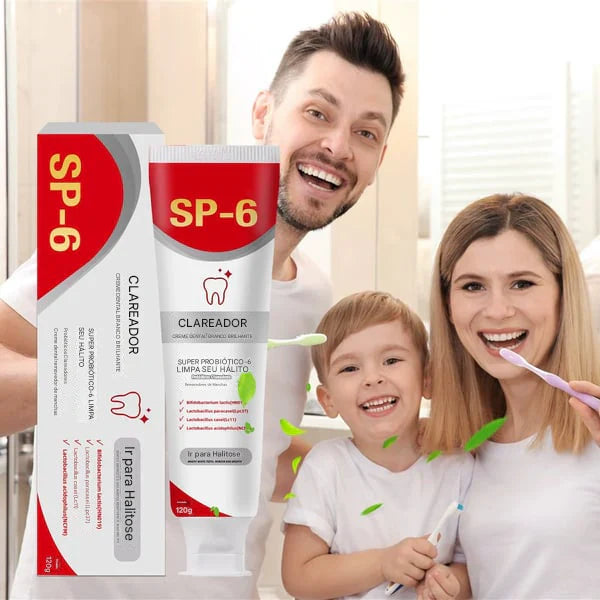 🔥Super Creme Dental Probiotico-6 com 6 Probióticos – Fortalecimento da Microbiota Oral